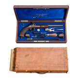 Perkussionspistole im Kasten, Hinterlader-System Ghaye, Gastine Renette in Paris, 1885