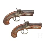 Ein Paar Perkussions-Derringer im Kasten, Italien, um 1980