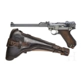Lange Pistole 08, DWM, 1916, mit Brett und Tasche