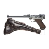 Lange Pistole 08, DWM, 1917, mit nrgl. Brett und Tasche
