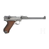 Lange Pistole 08, DWM, 1917, mit nrgl. Brett und Tasche