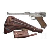 Lange Pistole 08, DWM, 1917, mit Brett und Tasche