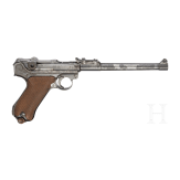 Lange Pistole 08, DWM, 1917, mit Brett und Tasche