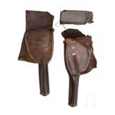 Gendarmerie breechloader percussion pistol pair, Holstein model 1852 with saddle holsters, Ludwig Sauerbrey of Zella (D)