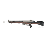 A self-loading rifle Schwaben Arms SAR 97 upgraded with SG1 sniper-rifle scope and stock parts