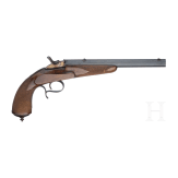 A target pistol by Larsen Vafenforretnia in Kristiania, ca. 1890 (converted to decoration-only, but legally still a firearm)