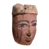 A painted wooden mummy mask, Late Period, mid-3rd of the 1st millennium B.C.