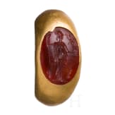 A Roman gold ring with a high-quality carnelian cameo, 1st&ndash;2nd century A.D.