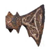 Iron Viking axe with silver inlay in the Jelling style, early to mid-third of the 10th century