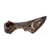 Iron Viking axe with silver inlay in the Jelling style, early to mid-third of the 10th century