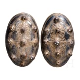 High-quality copy of a pair of oval shell brooches (Viking, early to mid-10th century) from the late 19th century.
