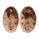 High-quality copy of a pair of oval shell brooches (Viking, early to mid-10th century) from the late 19th century.