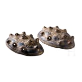 High-quality copy of a pair of oval shell brooches (Viking, early to mid-10th century) from the late 19th century.