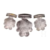 Three gold-plated silver pendants in the shape of a cross, Viking, Hiddensee type, second half of the 10th century
