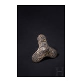 High-quality copy of a silver &lsquo;trefoil fibula&rsquo; with Mammen-style decoration (Viking, mid-10th to early 11th century) from the late 19th century
