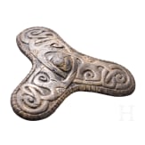 High-quality copy of a silver &lsquo;trefoil fibula&rsquo; with Mammen-style decoration (Viking, mid-10th to early 11th century) from the late 19th century