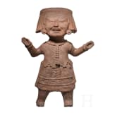 A Pre-Columbian "Sonriente" clay figure, Mexico, Veracruz, Remojadas, 600 to 900 A.D.
