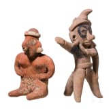 Two Pre-Columbian clay figures, Mexico, Jalisco/Veracruz, 200 - 900 AD