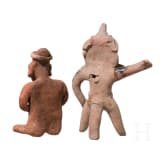 Two Pre-Columbian clay figures, Mexico, Jalisco/Veracruz, 200 - 900 AD