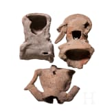 Three Pre-Columbian clay busts, Mexico, Veracruz (one), circa 300 - 1500 AD