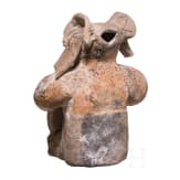 A large Ecuadorian, pre-Colombian female painted clay figure, probably 500 - 1000 A.D.