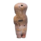 A large Ecuadorian, pre-Colombian, partially painted female clay figure, probably 500 - 1500 A.D.