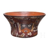 A Peruvian painted clay bowl, probably Nazca, 3rd - 8th century