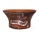 A Peruvian painted clay bowl, probably Nazca, 3rd - 8th century
