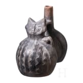 A Peruvian figural clay double-vessel, probably Chimu culture, 11th - 15th century