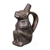A Peruvian figural clay vessel, probably Chimu culture, 11th - 15th century