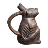 A Peruvian figural clay vessel, probably Chimu culture, 11th - 15th century