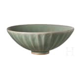 A Chinese Longquan celadon-glazed lotus bowl, probably Yuan or Ming dynasty (14th - 17th century)