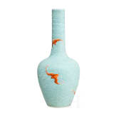 A Chinese famille rose vase with iron-red bats, late 19th - early 20th century