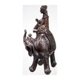 A Japanese bronze of a Kannon on an elephant, Meiji period, circa 1900