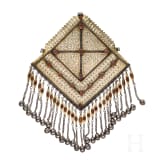 A large, partially gilt Turkmen silver and carnelian Teke pectoral ornament, circa 1900