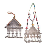 Two large Turkmen silver Tumar amulets, 20th century