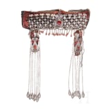 Six partially gilt Turkemen silver headpieces, Tekke, circa 1900 (one not silver)