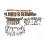 Six partially gilt Turkemen silver headpieces, Tekke, circa 1900 (one not silver)