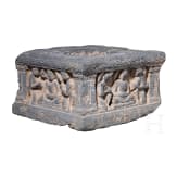 A grey Pakistani schist architectural element (capital), Gandhara, probably 3rd - 5th century