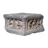 A grey Pakistani schist architectural element (capital), Gandhara, probably 3rd - 5th century