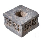 A grey Pakistani schist architectural element (capital), Gandhara, probably 3rd - 5th century