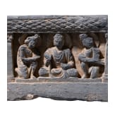 A grey Pakistani schist architectural element (capital), Gandhara, probably 3rd - 5th century