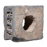 A grey Pakistani schist architectural element (capital), Gandhara, probably 3rd - 5th century