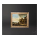 Travellers resting at the blacksmith's, attributed to Philips Wouwerman, Netherlands, mid 17th century