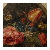 A small flemish still life with flowers and insects in the style of Balthasar van der Ast, 17th/18th century