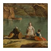 A Greek harbour scene with Turkish fleet, eastern European, circa 1800