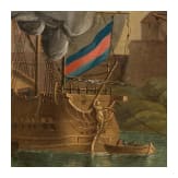 A Greek harbour scene with Turkish fleet, eastern European, circa 1800
