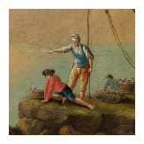 A Greek harbour scene with Turkish fleet, eastern European, circa 1800