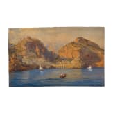 Attributed to Eugen Napoleon Neureuther (1806 - 1882), "View of Atrani from the Tyrrhenian Sea", German, 19th century