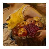 "Young woman with fruit basket", Leopold Schmutzler (1864 Mies in Austria - 1940 Munich), oil on canvas